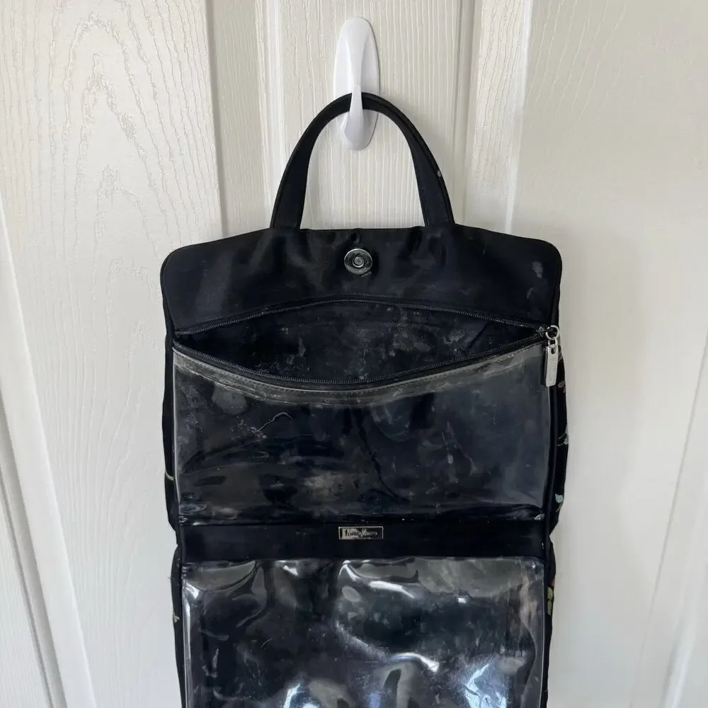 Vintage Neiman Marcus Collection Embroidered Travel Toiletry Bag Make Up Case